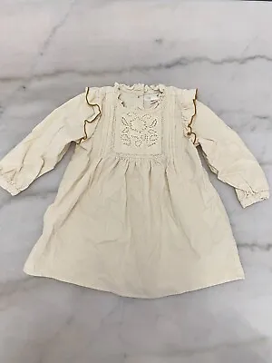 Zara Little Girl Fall Winter Long Sleeve Dress Pearl White Size 2-3 • $9.90