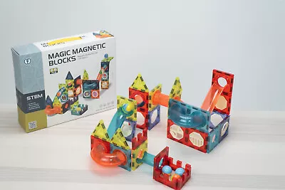 66PCS Magnetic Tiles Building Blocks Kids Toys Gifts For Boy Girls 3Year UP • $24.95