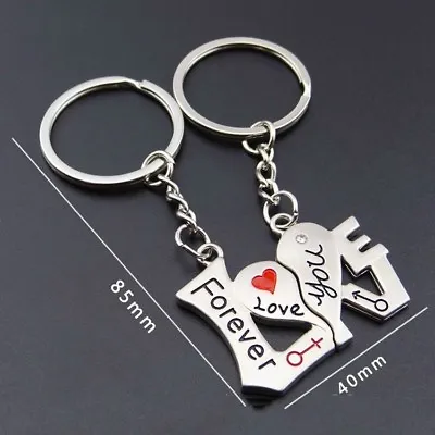  PERFECT His And Hers I LOVE YOU Heart Couple Keychain Keyring Lover Gift • £3.99