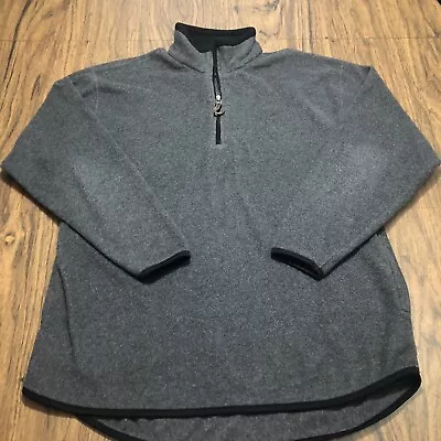 Vintage J Riggins 1/4 Zip Long Sleeve Fleece Pullover Gray Men's Size M Pockets • $10.50