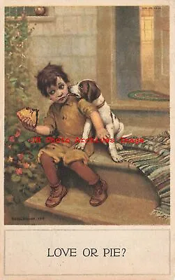 Victor C Anderson Volland No 406 Love Or Pie? Boy Holding Dog Away From Pie • $24.99