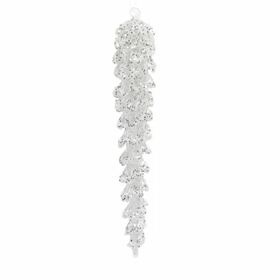£3.99 • Buy Gisela Graham Christmas - Glass Icicle 15cm - Silver/Glitter
