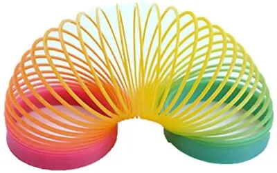 2 X Rainbow Spring Slinky Multi-coloured Magic Stretchy Bouncy Toy Kids Gifts • £6.49