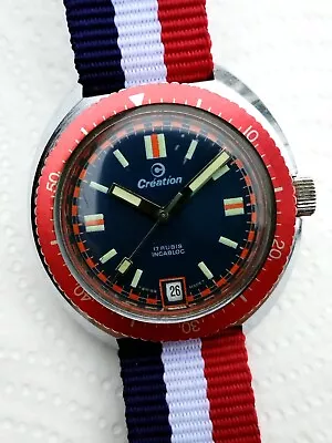 Vintage Creation - 70's Diver Style Wristwatch • $186.50