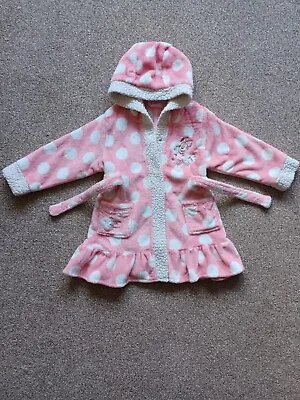 Girls Disney Minnie Mouse Dressing Gown - Matalan - 3-4 Years • £3