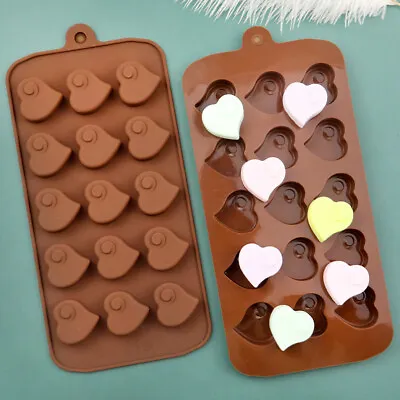 15 Hearts Silicone Chocolate Mould Ice Cube Jelly Candle Love Valentine Wax Melt • £2.59