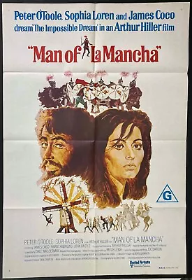 Man Of La Mancha Original US One Sheet Movie Poster Peter O'Toole Sophia Loren • $74.60