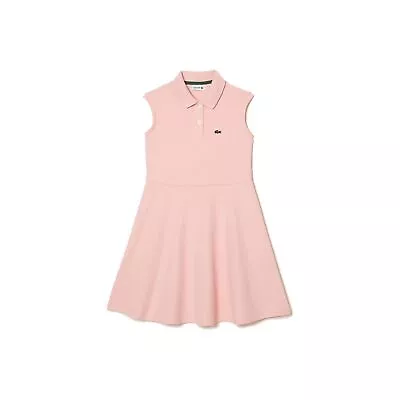 Lacoste  Girls’ Lacoste Fit And Flare Stretch Piqué Polo Dress Pink • £55