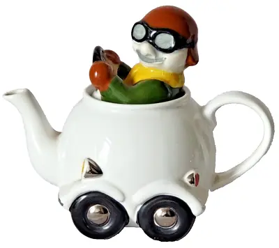 Price & Kensington Race Car Teapot Made In England & Hand Painted  RARE Vintage • £19.99