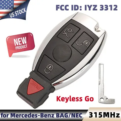 For Mercedes Benz 1997-2014 / 4-Button Smart Key Keyless Go IYZ-3312 NEC & BGA • $43.06