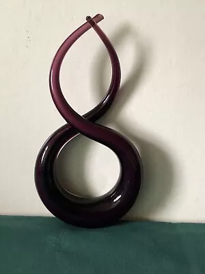 Murano Glass Spiral Sculpture-Purple  • £16