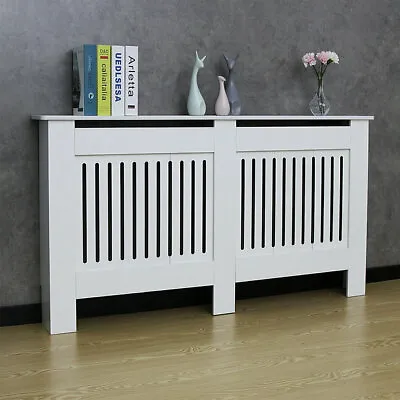 White Radiator Cover Grill Shelf Vertical Horizontal Traditional MDF Cabinet UK • £50.95