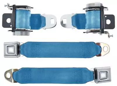 1979-93 Mustang Retractable Rear Seat Belts With Push Button Buckle - Regatta • $236.39