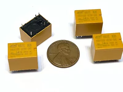 4 Pieces Yellow HK4100F-DC9V-SHG  3A 6pin 250VAC 9v Small Relays  A24 • $10.91