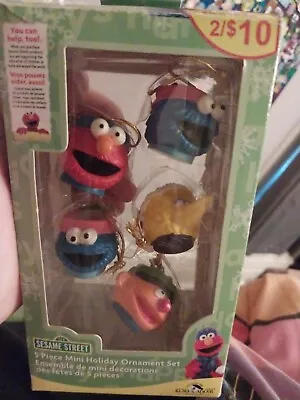 Sesame Street Kurt S. Adler 5 Piece Mini Holiday Ornament Set Elmo Big Bird  • $7.99