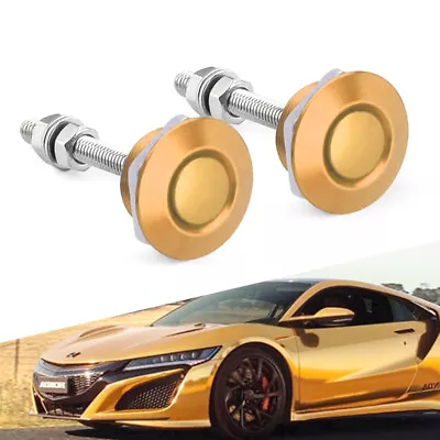 2x Push Button Quick Release Hood Bonnet Lock Pins Clip Bumper Latch Kit Glod • $8.79