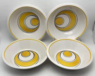 Mikasa LIGHTnLIVELY (4) SUNDANCE Yellow White Cereal Soup Bowls 7 1/4  - 18.4cm. • $21.08