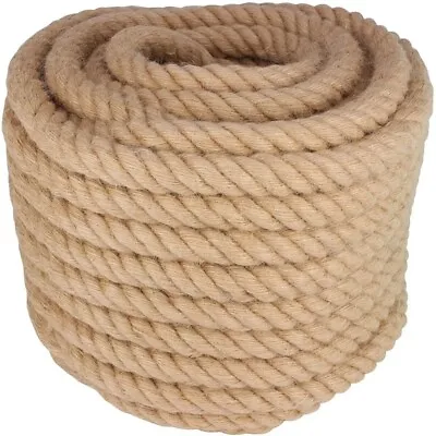 Natural Jute Rope Twisted Manila Rope Hemp Rope For Craft Dock DIY Cord • $14.89