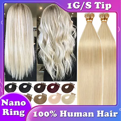 USA CLEARANCE Nano Ring Remy Human Hair Extensions Micro Loop Beads Blonde THICK • $31.29