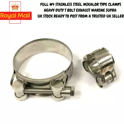 Hose Clamps-Clips Stainless Steel Heavy Duty T Bolt Exhaust Mikalor Type 1-10 • £6.49