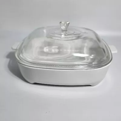 Vintage Corning Ware White MW-16 Pyrex Dome Lid Microwave Browning Dish • $12.95