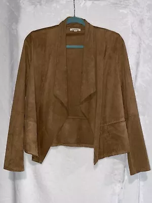 Max Studio Vicuna Faux Suede Softshell Open Jacket Size Small • $14