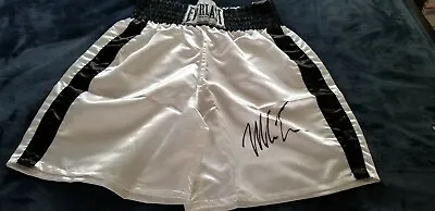 Mike Tyson Signed Everlast White Boxing Trunks - SCHWARTZ COA • $449.99