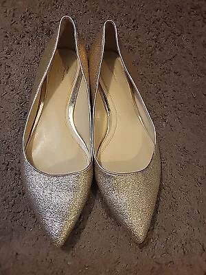 Imagine Vince Camuto Genesa Champagne Gold Glitter Pointed Flats 8.5 Md • $35