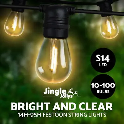 $35.95 • Buy Jingle Jollys 11M-92M LED Festoon Lights String Light Waterproof Garden Outdoor