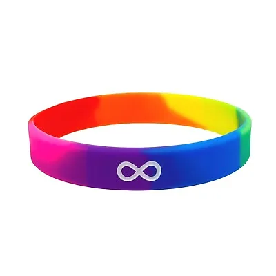 £5.49 • Buy Rainbow Infinity Wristband Autistic Autism Pin Badge Button Bracelet ASD Gift