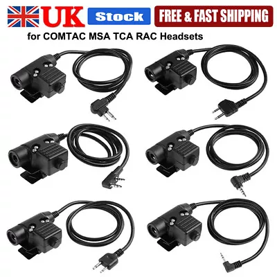 Tactical Walkie Talkie PTT Headset Connector For Kenwood Motorola ICOM Midland • £13.91