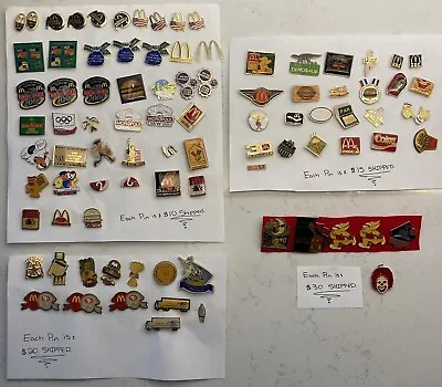 Vintage McDonald’s Pins Select One • $9