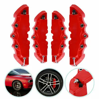 4x Red 3D Style Front+Rear Car Disc Brake Caliper Cover Brake Accessories Parts • $26.41