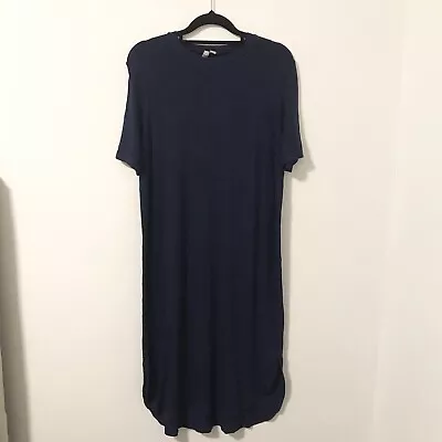 $20 • Buy ASOS Women’s Long Navy Blue Short Sleeve T Shirt Dress Size 12