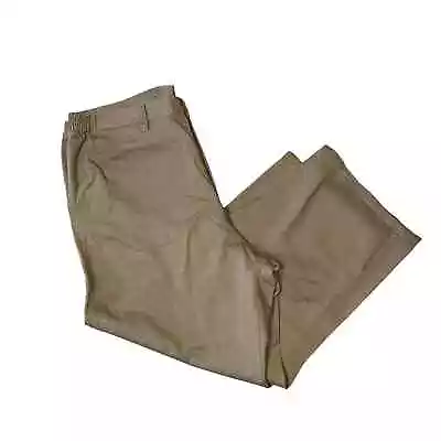 Boulder Creek Trading Company Khaki Elastic Waist Pants Front Slanted Pockets 44 • $25.99