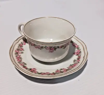 VTG Czechoslovakia Floral Saucer With Gold Trim With Vienna Austria Floral Cup • $22.20