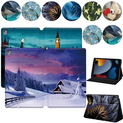 Printed Leather Tablet Stand Cover Case For IPad 2 3 4 5 6 7 8 9 10/Mini/Air/Pro • £7.96