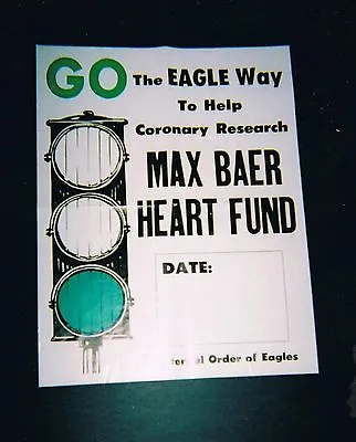 Old RARE World Heavyweight Champion Boxer Max Baer Heart Fund Boxing Poster  • $300