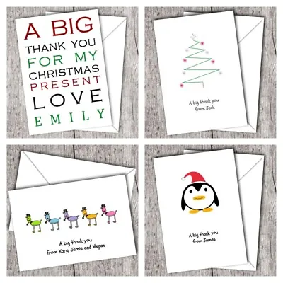 £0.99 • Buy Christmas Thank You Cards ~ Personalised ~ Folded ~ (Blank Inside) DD2