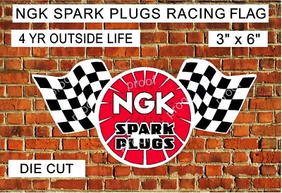 NGK SPARK PLUGS RACING FLAG CAR TRUCK UV Laminated Vinyl Decal  • $3.25