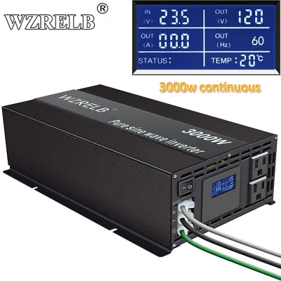 24V Power Inverter 3000W Pure Sine Wave 110V 120V Solar Home System Camp Motor • $284.05