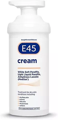 New E45 Cream Pump Itch Relief Dermatological Skin Care Cream 500g Free Shipping • £12.98