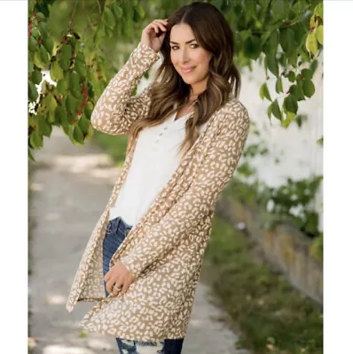 NWT J Crew Leopard Open Cardigan XXS Tan Sweater Retail $118 • $40