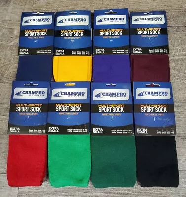 Champro Long Socks Football Basketball Soccer Tube Style MultiSport Youth XS S M • $6.49