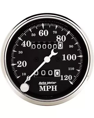Autometer 1796 Old Tyme Black Series Speedometer 0-120 MPH 3 1/8  Dia Mechanical • $130.99