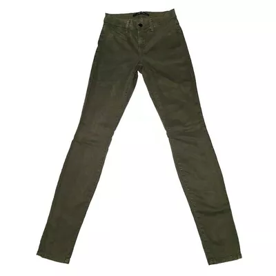 J Brand Super-Skinny Pants Size 24 X 30 Camo/Olive Green Stretch Faux Pockets • $29.95