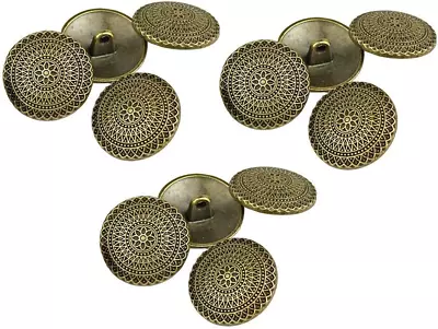 12 PCS Vintage Circle Flower Pattern Metal Shank Buttons Craft For DIYS Sewing E • $8.22