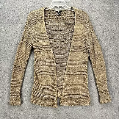 H&M Sweater Womens Medium Brown Long Sleeve Open Knit Cardigan • $9.99