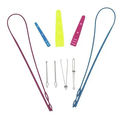 9x String Threader Tools Metal Tweezers Loop Turner Hook Elastic Band Guide • £5.30