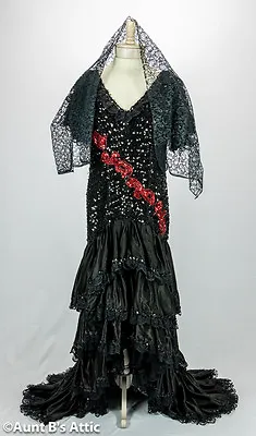 Spanish Senorita Stretch Sequin & Satin Dress Deluxe Ladies Costume Small-Medium • $212.48